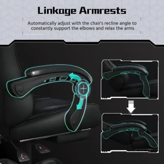 Yaheetech Adjustable Gaming Chair with Footrest and Lumbar Support image {4}