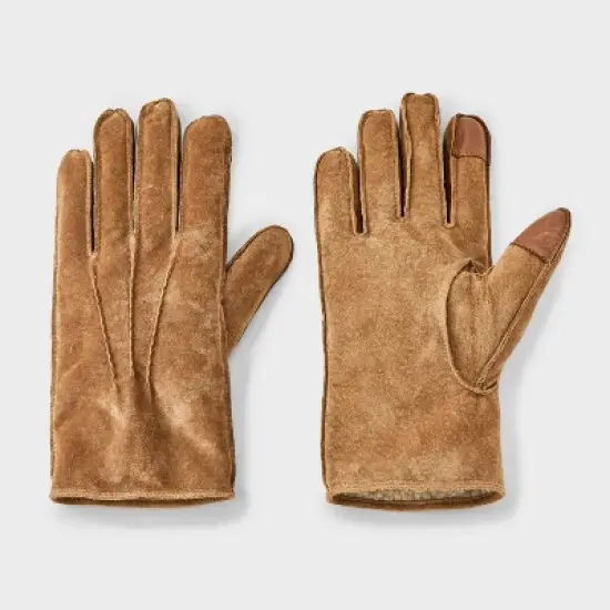 Men's Faux Shearling Suede Gloves - Goodfellow & Co&trade; Tan image {3}