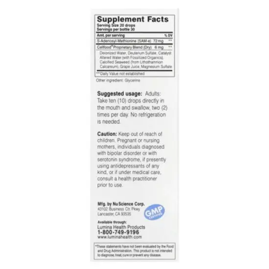 Cellfood SAM-e Liquid Formula+, 1 fl oz (30 ml) image {1}