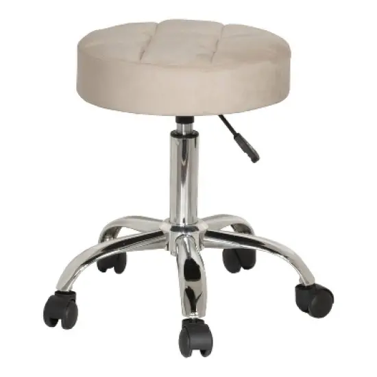 24.5" Nora Tufted Backless Adjustable Metal Vanity and Office Stool with Casters - Hillsdale Furniture image {12}