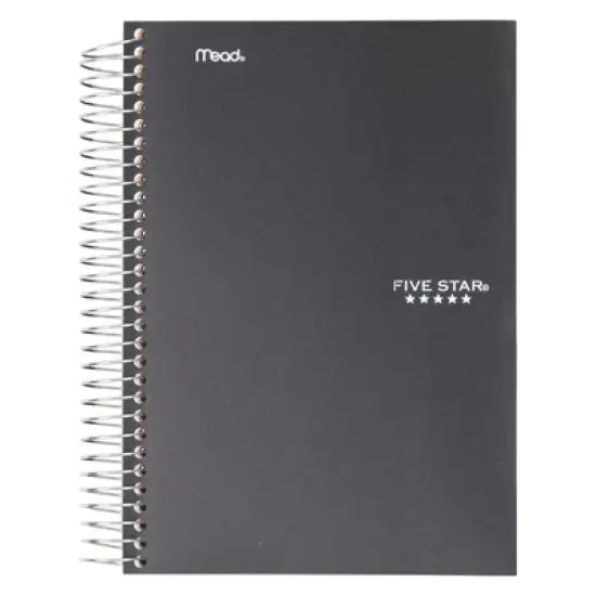 6ct 5 Subject Spiral Notebook College Ruled 9.5" x 6" Classic Colors - Five Star image {6}