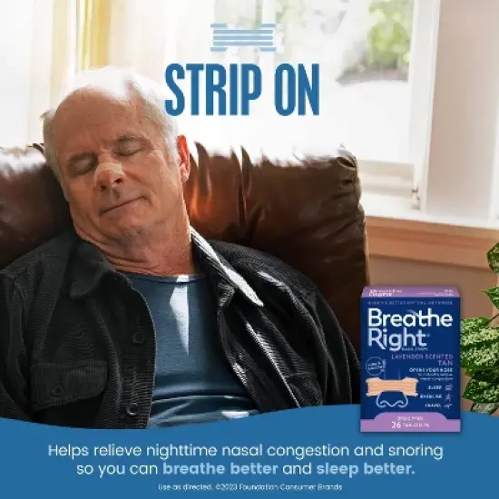 Breathe Right Lavender Scented Drug-Free Nasal Strips for Congestion Relief - 26ct image {1}