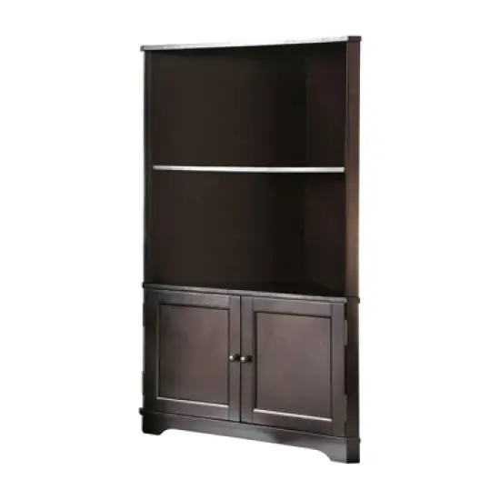 Cassidy Multi-Storage Wood Corner Bookshelf in Espresso - Furniture of America image {3}