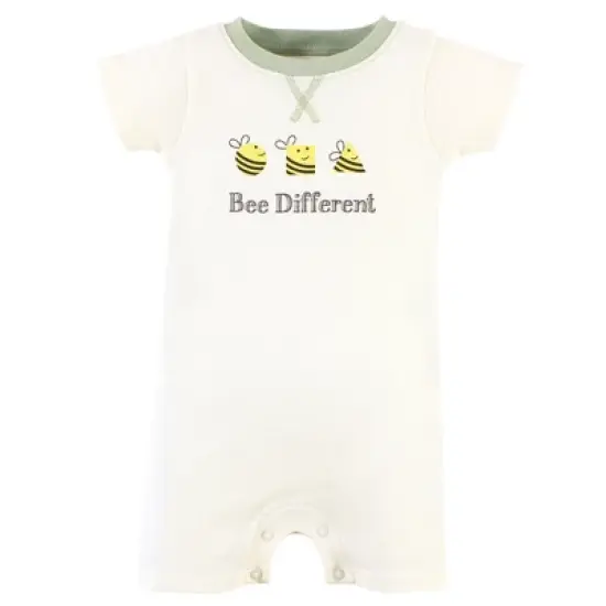 Touched by Nature Unisex Baby Organic Cotton Rompers, Bee Different image {3}