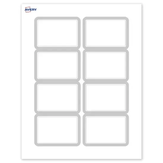Avery Adhesive Name Badges, Silver Border, 2-1/3" x 3-3/8", 80ct image {9}