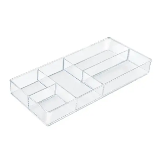 Azar Displays Clear Acrylic Five Compartment Cosmetic, Beauty, Makeup Organizer image {2}