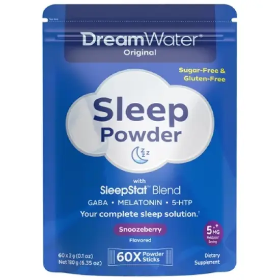 Dream Water Sleep Powder-Sugar-Free,GABA,Melatonin,5-HTP,Snoozeberry,60-Count image {8}
