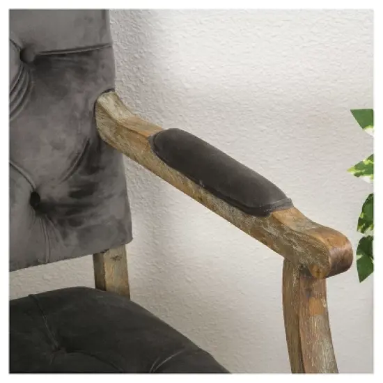 Saltillo New Velvet Arm Dining Chair - Charcoal - Christopher Knight Home image {2}