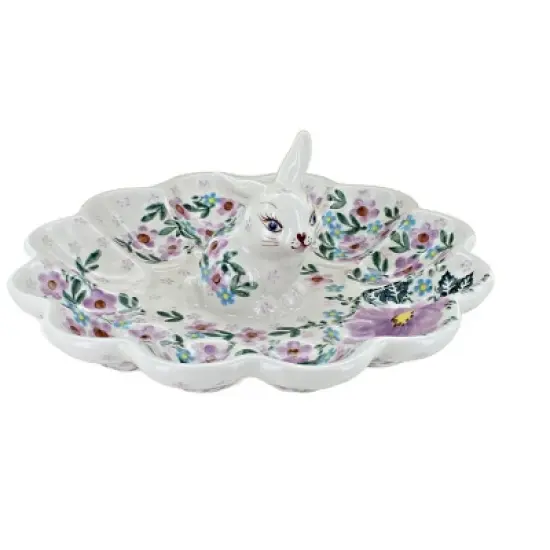 Blue Rose Polish Pottery Vena Bunny Egg Plate image {4}