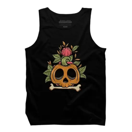 Men's Design By Humans Halloween with Rose Illustration By rukurustudio Tank Top image {4}