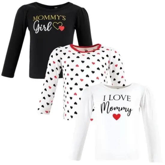Hudson Baby Infant Girl Long Sleeve T-Shirts, Girl Mommy Red Black image {5}