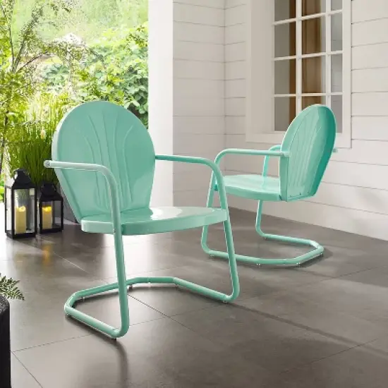Griffith Metal Chair Aqua - Crosley image {2}