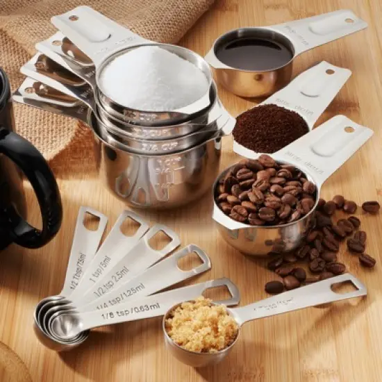 Last Confection 13-Piece Stainless Steel Measuring Spoon & Cup Set - Measurements for Spices, Cooking & Baking Ingredients image {4}