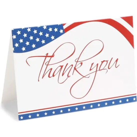 Pipilo Press 120 Pack American Flag Patriotic Thank You Cards with Envelopes Bulk for Fourth 4th of July, Memorial Day, 4x6 In image {7}