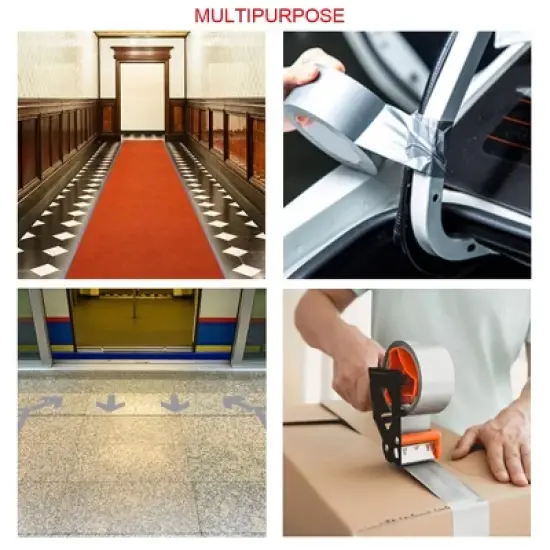 3 Pack Duct Tape Heavy Duty Waterproof, Strong Adhesive Silver Duct Tape Bulk for Indoor Outdoor Repairs image {5}