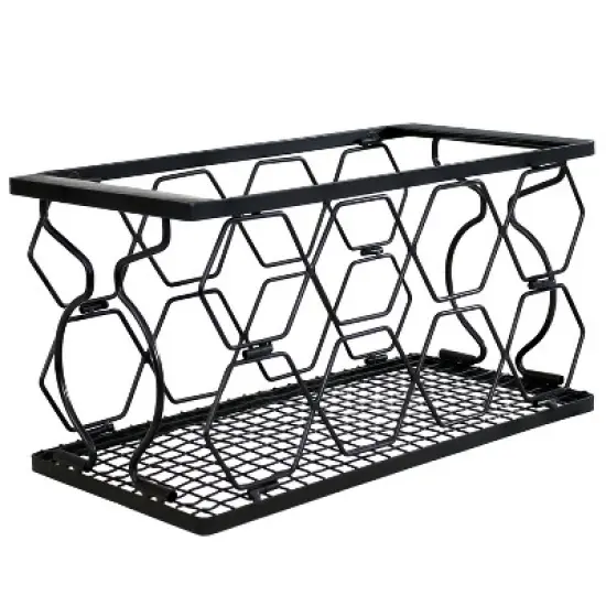 Sunnydaze Indoor Metal Collapsible Tabletop Wine Rack for the Kitchen or Bar - Black image {5}