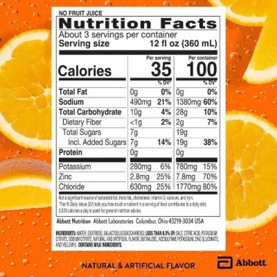 Pedialyte Advanced Care Plus Electrolyte Drinks - Orange - 33.8 fl oz image {6}