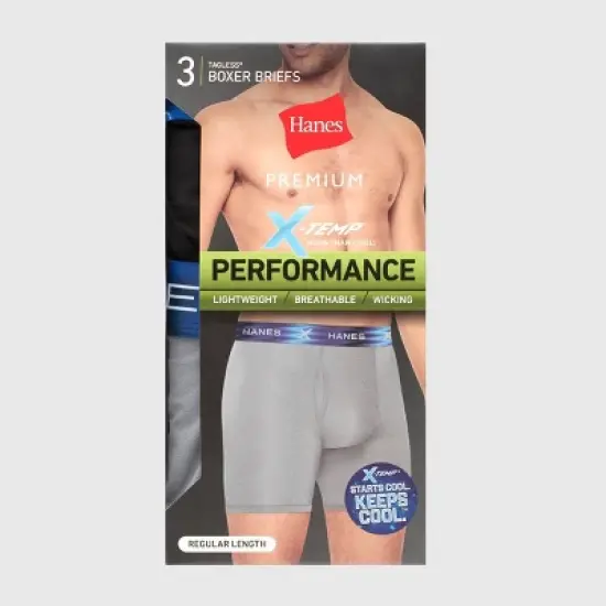 Hanes Premium Men's Performance Ultralight Boxer Briefs 3pk - Blue/Teal/Gray image {4}