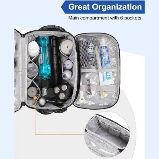 Narwey Toiletry Bag for Men, Hanging Toiletries Bag for Women Water Resistant Dopp image {2}