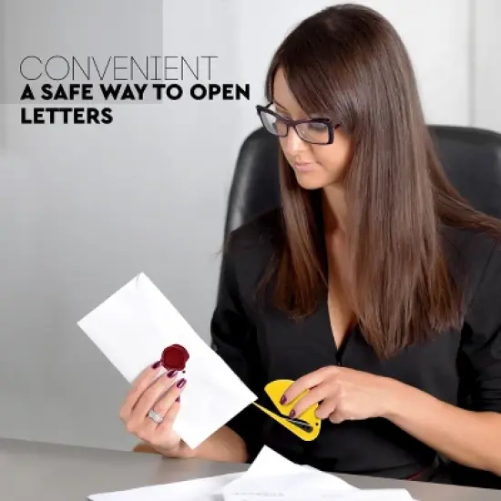 3" Letter Envelope Opener Envelope Slitter Set, Efficient Envelope Opener Slitter, Mail Opener Blade 3 Pcs in Red, Yellow, and White - by Rampro image {3}