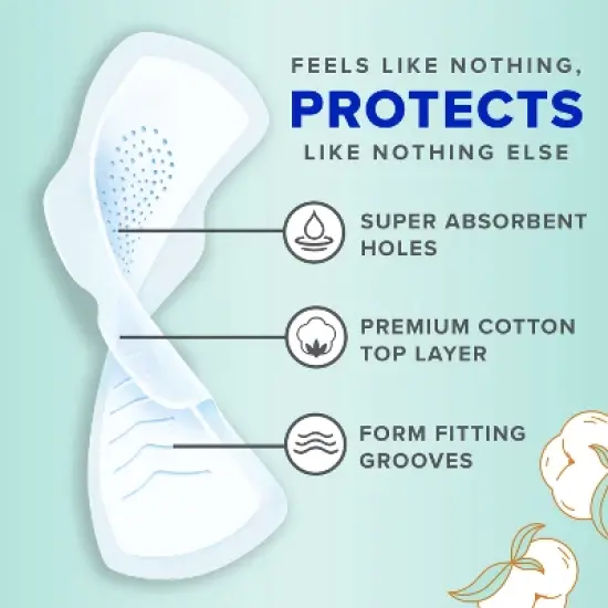 Always Pure Cotton Extra Heavy Flow FlexFoam Pads - Size 3 - 22ct image {2}