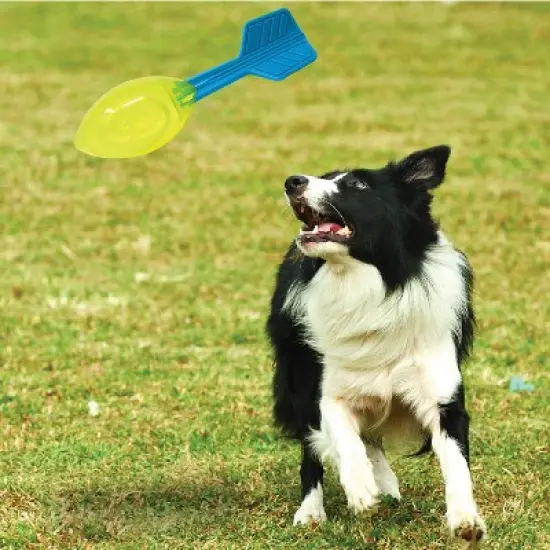 NERF 12" TPR Squeak Vortex Interactive Dog Toy - Green/Blue image {5}