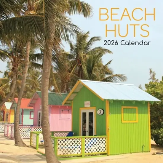 2026 Square Wall Calendar, Beach Huts, 16-Month Animals Theme, 180 Reminder Stickers (12x12 In) image {4}