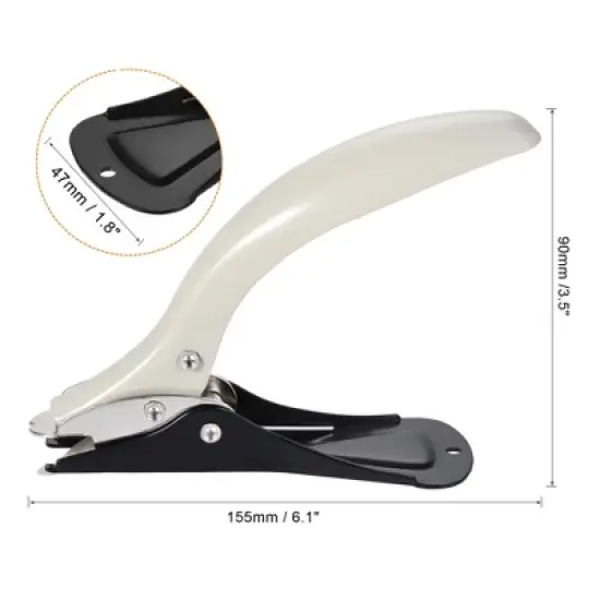 Unique Bargains Durable Heavy Staplers Removal for Office Home Business Black&White 1 Pc image {1}