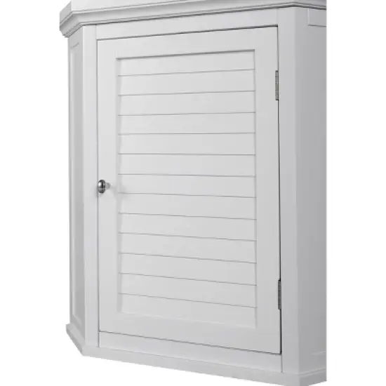 Slone White Shuttered Corner Cabinet - Elegant Home Fashion image {7}