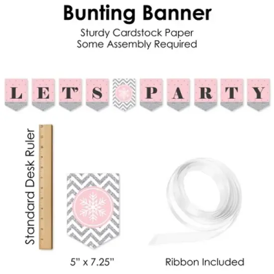 Big Dot of Happiness Pink Winter Wonderland Holiday Snowflake Birthday Party and Baby Shower Supplies Decoration Kit Decor Galore Party Pack 51 Pc image {4}