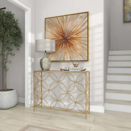 Contemporary Metal Console Table Gold - Olivia & May image {14}