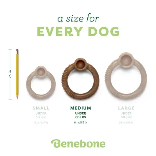 Benebone Bacon Chew Ring Dog Bone Toy image {3}