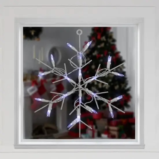 Northlight 13" White LED Lighted Snowflake Christmas Window Silhouette image {1}