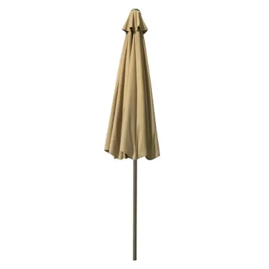 Yescom 9ft UV50+ Fade Resistant New OLEFIN Outdoor Patio Umbrella 8 Rib Crank Tilt Beach Market Table Water Repellent Brown image {6}