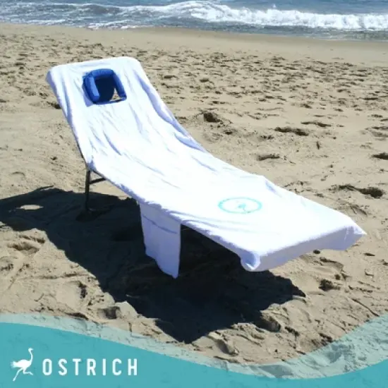 Ostrich Cutsom Fitted Beach Towel designed to fit on Chaise Lounge Beach Chairs, Provides Soft, Absorbent Coverage for Comfortable Lounging Experience image {5}