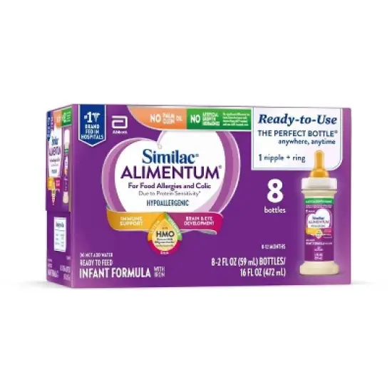 Similac Alimentum Ready to Feed Infant Formula Bottles - 2 fl oz Each/8ct image {1}