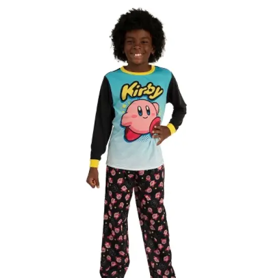 Youth Kirby Sleepwear Set: Long-Sleeve Tee Shirt, Sleep Shorts, and Sleep Pants image {2}
