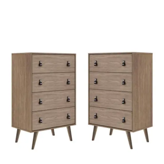 Set of 2 Amber 4 Tall Drawer Dresser - Manhattan Comfort image {13}