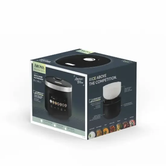 Aroma 20 Cup Digital Rice Cooker Black: Stainless Steel, Small Tray, Steamer for Food, Rice Maker, Removable Lid image {14}