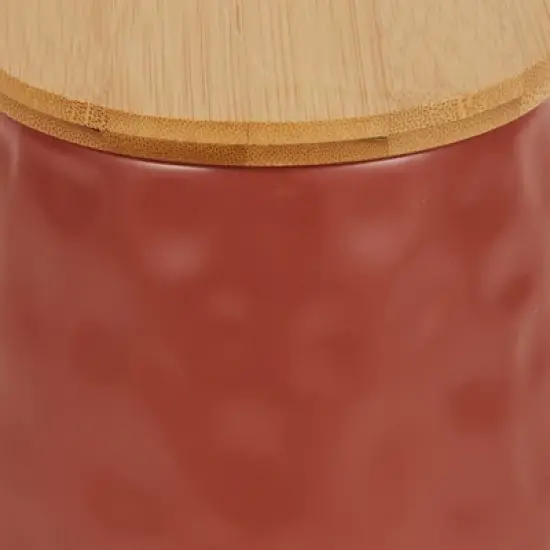 Design Imports Cinnamon Matte Dimple Texture Ceramic Canister Set/2 image {8}