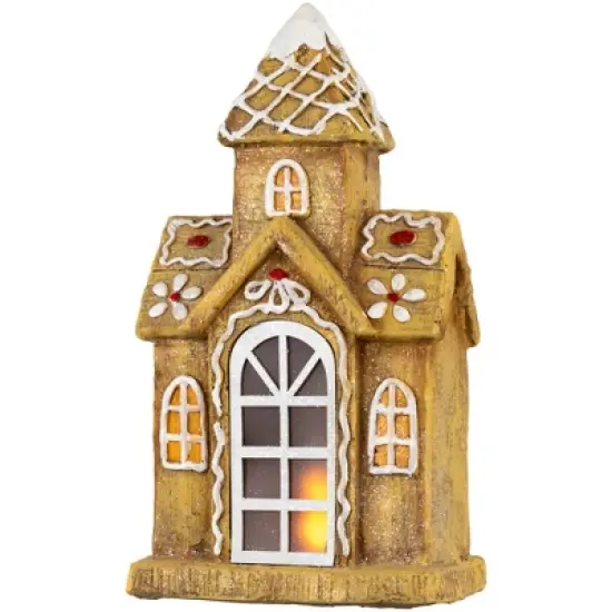 Northlight LED Lighted Gingerbread House with Icing Accents Christmas Decoration - 16" image {4}