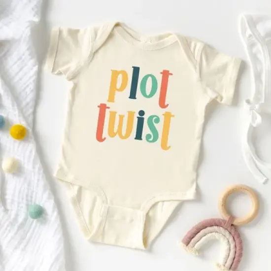 The Juniper Shop Plot Twist Colorful Baby Bodysuit image {1}
