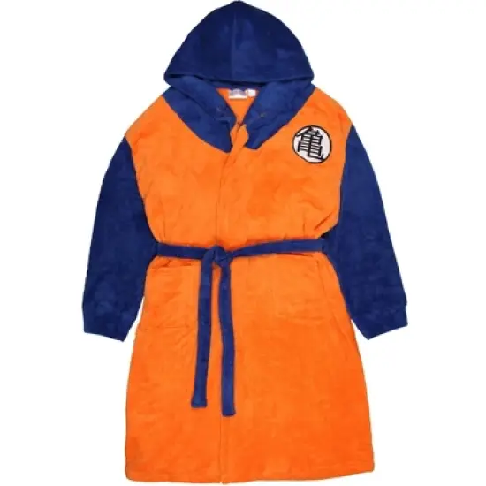 Dragon Ball Z Goku Adult Fleece Hooded Bathrobe for Men And Women Costume Robes image {4}