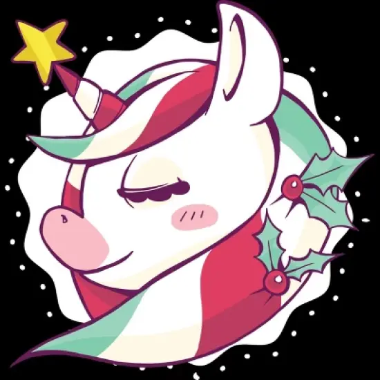 Men's Design By Humans Striped Christmas Unicorn By rasok Tank Top image {1}