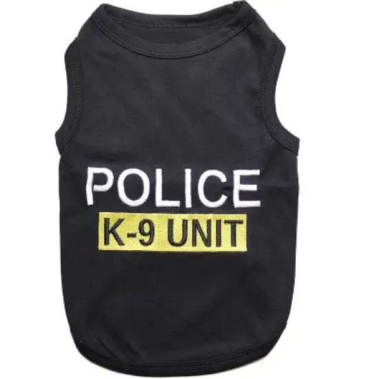 Parisian Pet 'Police' K-9 Unit Dog Outfit &ndash; Comfortable Uniform for Small Dogs & Cats, Black image {6}