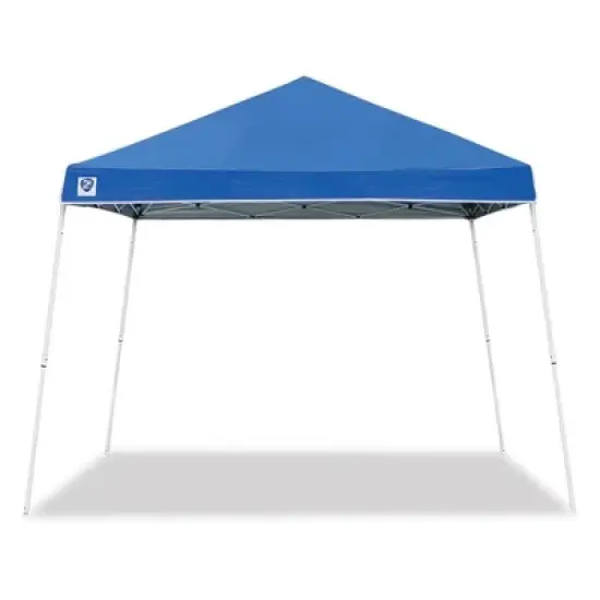 Z-Shade 10 x 10 Foot Horizon Angled Leg Instant Shade Canopy Tent Shelter with Z-Shade 10 Ft Angled Leg Canopy Tent Taffeta Attachment, Blue image {1}