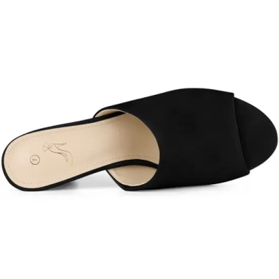 Perphy Slip on Chunky Heels Mules Slide Sandals for Women image {3}