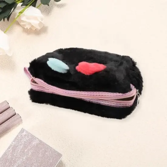 Unique Bargains Women's Portable Cartoon Cat Makeup Bag 1 Pc image {2}