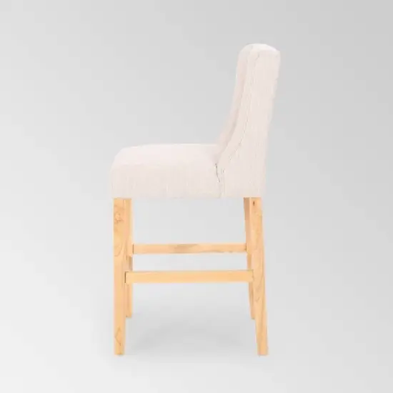 Set of 2 Landria Button Tufted Wingback Counter Height Barstools - Christopher Knight Home image {4}
