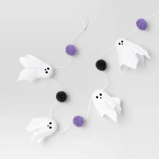 72" Iridescent Ghost Decorative Wall Garland White - Hyde and EEK! Boutique&trade; image {2}